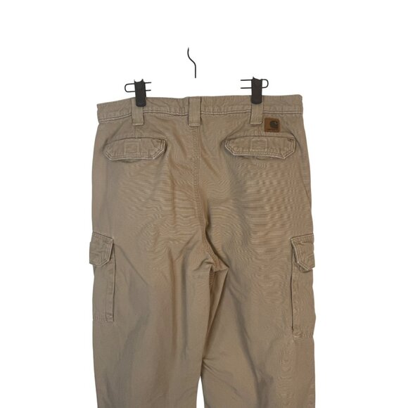 Carhartt 36 x 34 Mens Khaki Cargo Pants Dungaree Fit 100% Durable Workwear - Picture 9 of 14